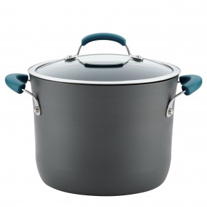 Rachael Ray 8 qt. Non-Stick Covered Hard-Anodized Aluminum Stock Pot RRY4036